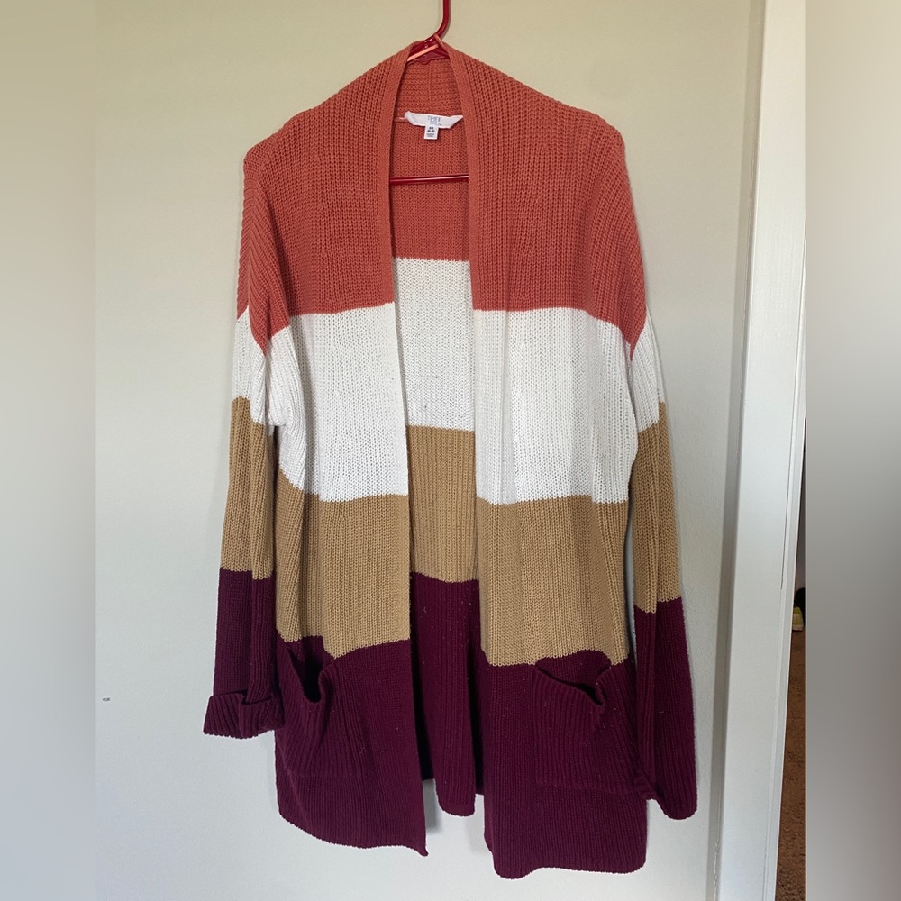 TIME AND TRU Multi-Color Oversized Cardigan